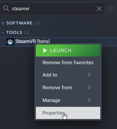 SteamVR Beta Settings
